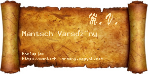 Mantsch Varsány névjegykártya